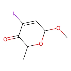 4-iodo-2-methoxy-6-methyl-2H-pyran-5-one structure