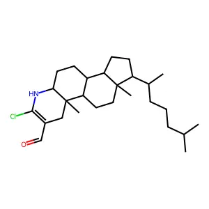7-chloro-9a,11a-dimethyl-1-(6-methylheptan-2-yl)-2,3,3a,3b,4,5,5a,6,9,9b,10,11-dodecahydro-1H-indeno[5,4-f]quinoline-8-carbaldehyde structure