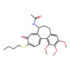N-(10-butylsulfanyl-1,2,3-trimethoxy-9-oxo-6,7-dihydro-5H-benzo[a]heptalen-7-yl)acetamide structure