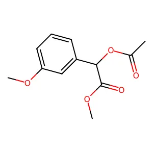 Benzeneacetic acid, alpha-(acetyloxy)-3-methoxy-, methyl ester structure