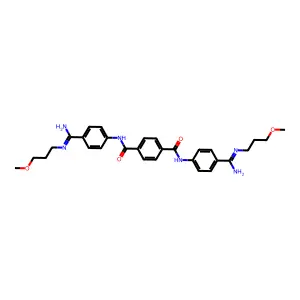 N1,N4-Bis[4-[imino[(3-methoxypropyl)amino]methyl]phenyl]-1,4-benzenedicarboxamide structure