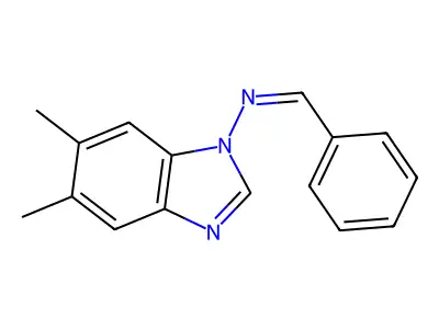 (Z)-N-(5,6-Dimethylbenzimidazol-1-yl)-1-phenylmethanimine structure