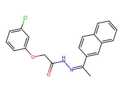 2-(3-chlorophenoxy)-N-[(Z)-1-naphthalen-2-ylethylideneamino]acetamide structure