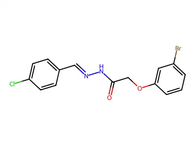 2-(3-bromophenoxy)-N-[(E)-(4-chlorophenyl)methylideneamino]acetamide structure