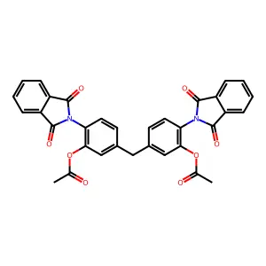 [5-[[3-acetyloxy-4-(1,3-dioxoisoindol-2-yl)phenyl]methyl]-2-(1,3-dioxoisoindol-2-yl)phenyl] acetate structure