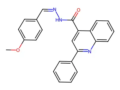 N'-[(E)-(4-methoxyphenyl)methylidene]-2-phenylquinoline-4-carbohydrazide structure