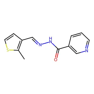 N-[(2-methylthiophen-3-yl)methylideneamino]pyridine-3-carboxamide structure