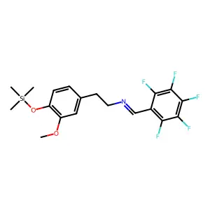 N-(Pentafluorobenzylidene)-3-methoxy-4-(trimethylsiloxy)phenylethylamine structure