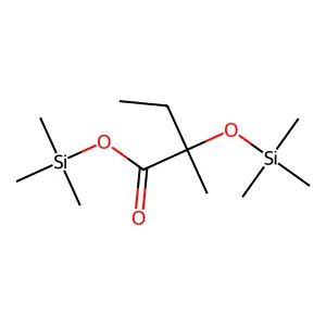Butanoic acid, 2-methyl-2-[(trimethylsilyl)oxy]-, trimethylsilyl ester structure