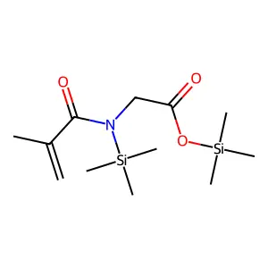 Glycine, N-(2-methyl-1-oxo-2-propenyl)-N-(trimethylsilyl)-, trimethylsilyl ester structure