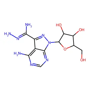N,5-DIAMINO-9-[3,4-DIHYDROXY-5-(HYDROXYMETHYL)OXOLAN-2-YL]-2,4,8,9-TETRAZABICYCLO[4.3.0]NONA-1,3,5,7-TETRAENE-7-CARBOXIMIDAMIDE structure