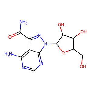4-Amino-3-carboxamido-1-(beta-ribofuranosyl)pyrazolo(3,4-d)pyrimidine structure