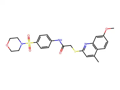 2-[(7-Methoxy-4-methylquinolin-2-yl)sulfanyl]-N-[4-(morpholine-4-sulfonyl)phenyl]acetamide structure
