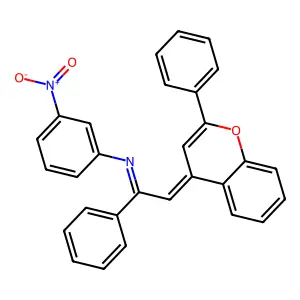 (2E)-N-(3-nitrophenyl)-1-phenyl-2-(2-phenylchromen-4-ylidene)ethanimine structure