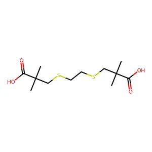 3-[2-(2-Carboxy-2-methylpropyl)sulfanylethylsulfanyl]-2,2-dimethylpropanoic acid structure