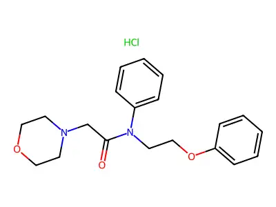 4-Morpholineacetamide, N-(2-phenoxyethyl)-N-phenyl-, hydrochloride structure