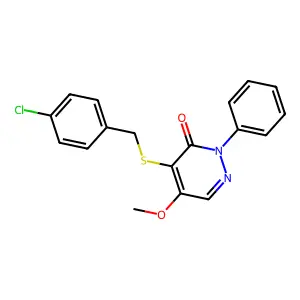 4-((4-Chlorobenzyl)thio)-5-methoxy-2-phenyl-3(2H)-pyridazinone structure