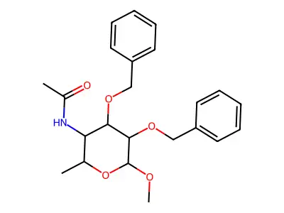 Methyl 4-(acetylamino)-2,3-di-o-benzyl-4,6-dideoxyhexopyranoside structure