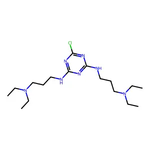6-chloro-2-N,4-N-bis[3-(diethylamino)propyl]-1,3,5-triazine-2,4-diamine structure