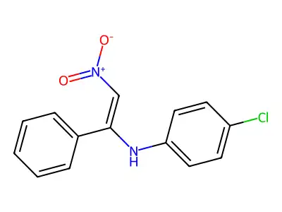4-chloro-N-[(E)-2-nitro-1-phenyl-ethenyl]aniline structure