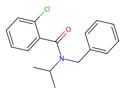 N-benzyl-2-chloro-N-isopropylbenzamide structure