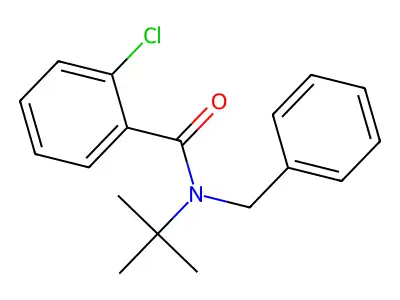 N-benzyl-N-tert-butyl-2-chlorobenzamide structure