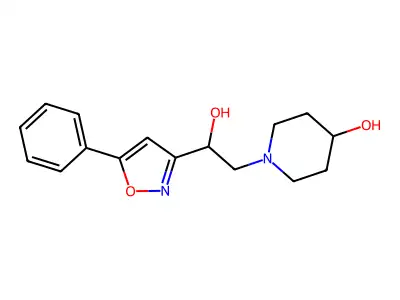 1-Piperidineethanol, 4-hydroxy-alpha-(5-phenyl-3-isoxazolyl)- structure