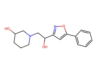 1-Piperidineethanol, 3-hydroxy-alpha-(5-phenyl-3-isoxazolyl)- structure