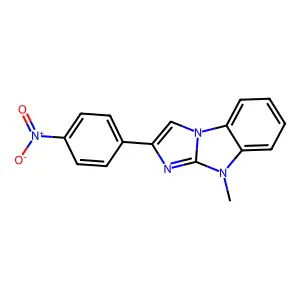 9-methyl-2-(4-nitrophenyl)-9H-imidazo[1,2-a]benzimidazole structure