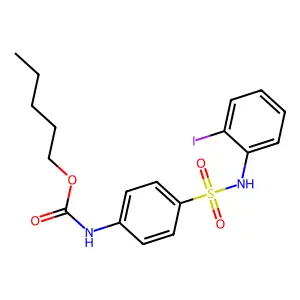 pentyl N-[4-[(2-iodophenyl)sulfamoyl]phenyl]carbamate structure