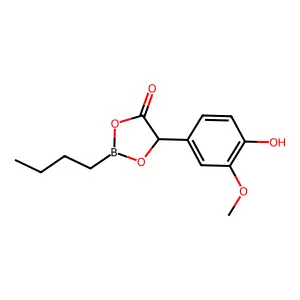 2-Butyl-5-(4-hydroxy-3-methoxyphenyl)-1,3,2-dioxaborolan-4-one structure