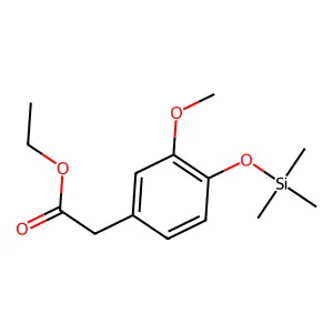 Benzeneacetic acid, 3-methoxy-4-[(trimethylsilyl)oxy]-, ethyl ester structure