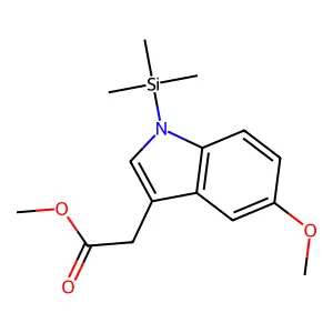 1H-Indole-3-acetic acid, 5-methoxy-1-(trimethylsilyl)-, methyl ester structure