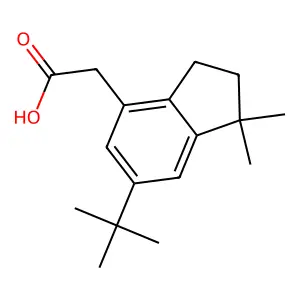 2,3-Dihydro-1,1-dimethyl-6-tert-butyl-1H-indene-4-acetic acid structure