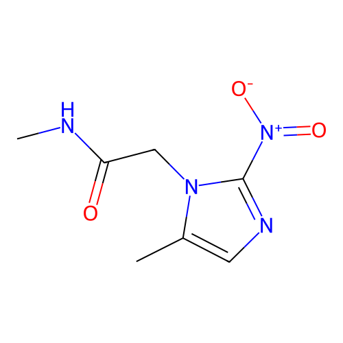 N-Methyl-2-(5-methyl-2-nitro-1H-imidazol-1-yl)ethanimidic acid structure