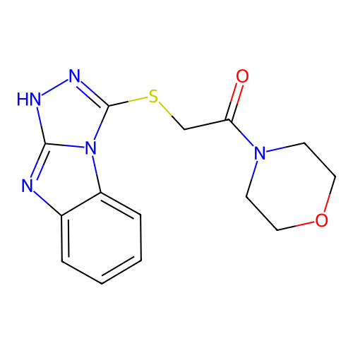 1-(morpholin-4-yl)-2-(9H-[1,2,4]triazolo[4,3-a]benzimidazol-3-ylsulfanyl)ethanone structure