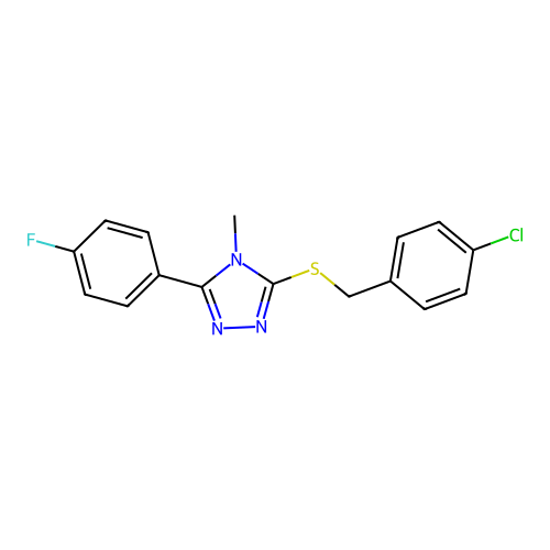 3-[(4-Chlorophenyl)methylsulfanyl]-5-(4-fluorophenyl)-4-methyl-1,2,4-triazole structure