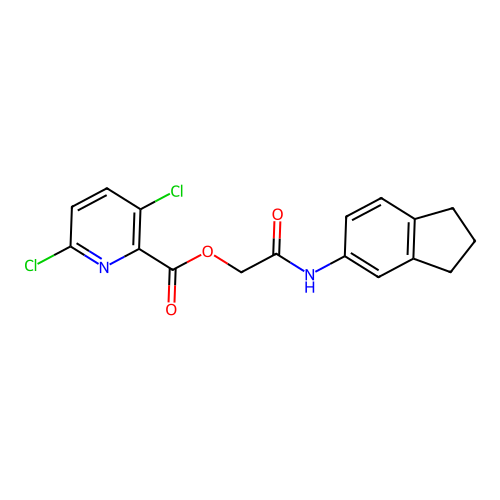[(2,3-dihydro-1H-inden-5-yl)carbamoyl]methyl 3,6-dichloropyridine-2-carboxylate structure