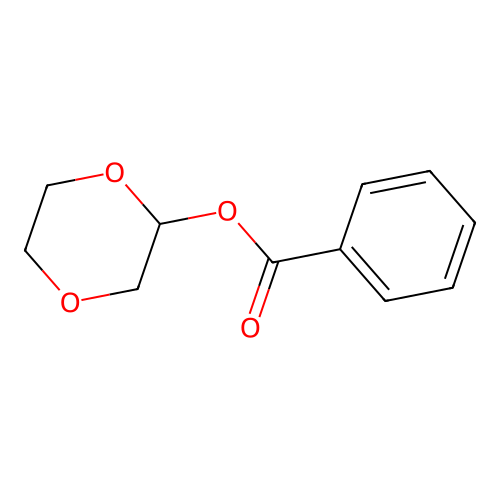 Benzoic acid (1,4)dioxan-2-YL ester structure