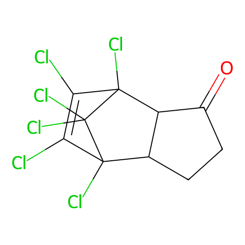 4,5,6,7,8,8-Hexachloro-3a,4,7,7a-tetrahydro-4,7-methanoindan-1-one structure