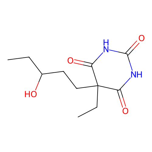 2,4,6(1H,3H,5H)-Pyrimidinetrione, 5-ethyl-5-(3-hydroxypentyl)- structure