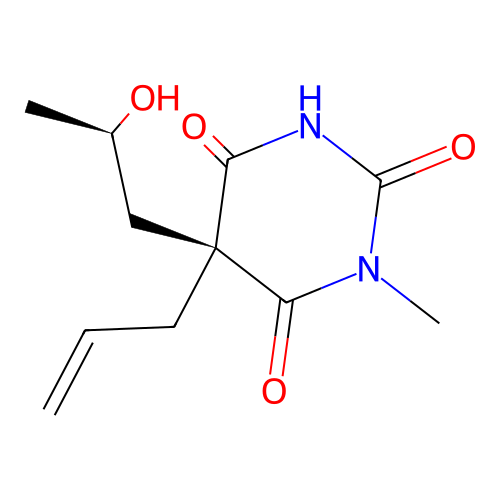 Barbituric acid, 5-allyl-5-(2-hydroxypropyl)-1-methyl-, (2R*,3S*)- structure