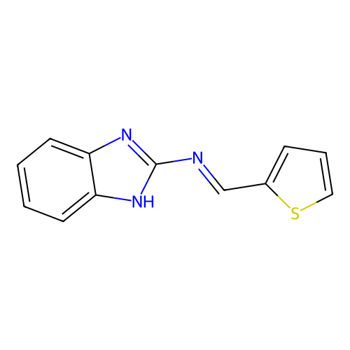 N-[(E)-thiophen-2-ylmethylidene]-1H-benzimidazol-2-amine structure