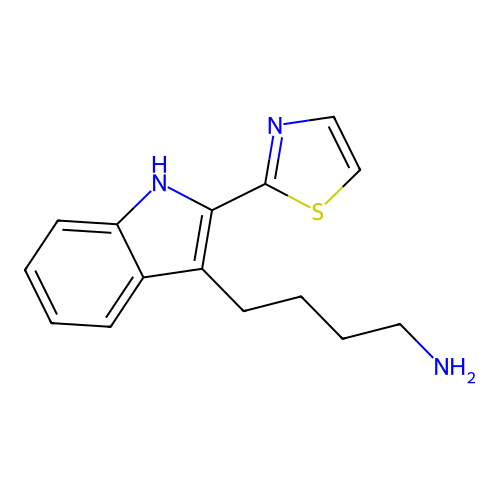 4-[2-(1,3-thiazol-2-yl)-1H-indol-3-yl]butan-1-amine structure
