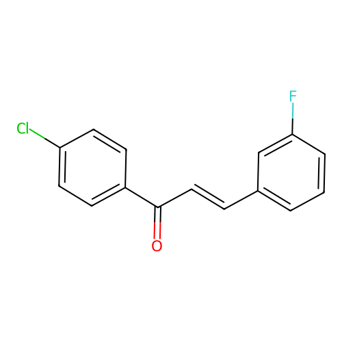 (E)-1-(4-chlorophenyl)-3-(3-fluorophenyl)prop-2-en-1-one structure