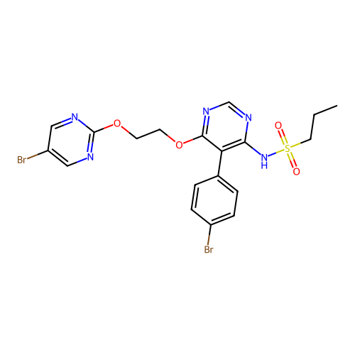 N-[5-(4-bromophenyl)-6-[2-(5-bromopyrimidin-2-yl)oxyethoxy]pyrimidin-4-yl]propane-1-sulfonamide structure