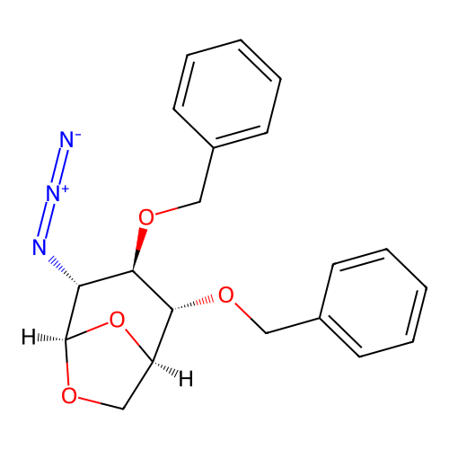 1,6-Anhydro-2-azido-2-deoxy-3,4-bis-O-(phenylmethyl)-beta-D-glucopyranose structure