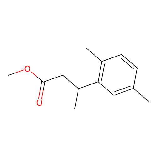 Benzenepropanoic acid, beta,2,5-trimethyl-, methyl ester structure