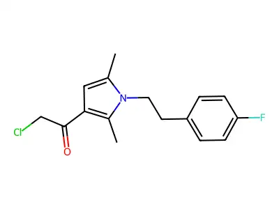 2-chloro-1-{1-[2-(4-fluorophenyl)ethyl]-2,5-dimethyl-1H-pyrrol-3-yl}ethan-1-one structure