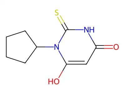 1-cyclopentyl-6-hydroxy-2-thioxo-2,3-dihydropyrimidin-4(1H)-one structure